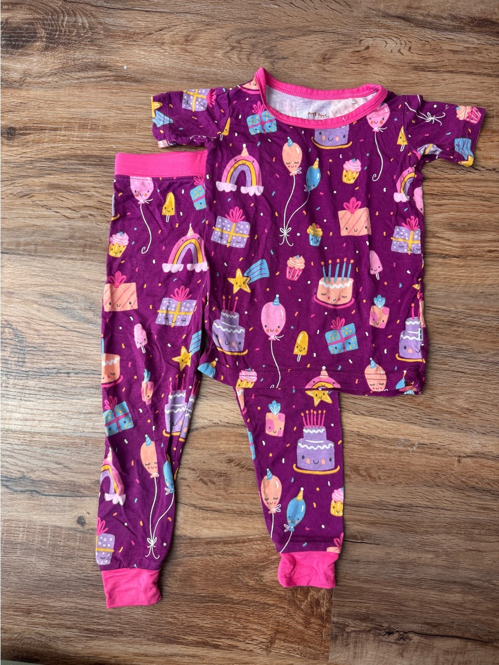 littlesleepies Purple Balloon & Cupcake Toddler Pajama Top
